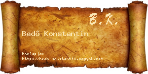 Bedő Konstantin névjegykártya